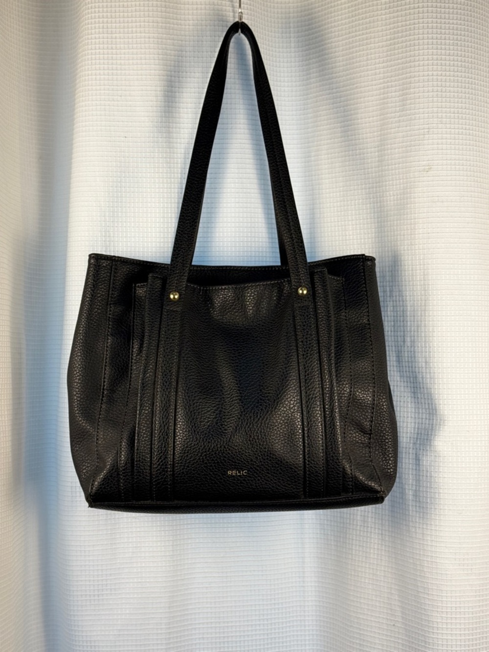 Relic Black Pebbled Faux Leather Tote Shoulder Bag